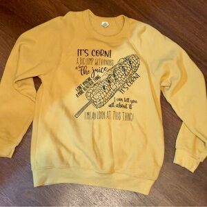 Bella Canvas Mustard Thanksgiving Corn Graphic Sweatshirt